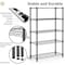 Factory 2U Wire Shelving Unit, 14inD x 24inW x 63inH, 5 Shelves, Medium Duty 250 lbs Per Shelf, Black 803969 - alternate 7