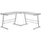 Flash Furniture L Shaped Desk Office Desk, 48" D X 29" H, 83-1/2" W X Metal, Table Top: Glass, Clear/Silver NAN-CD-22181-GG - alternate 1