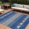 Homeroots 10' X 14' Navy Blue Ivory And Beige Southwestern Washable Indoor Outdoor Area Rug 613932 - alternate 1