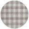 Homeroots 8' Taupe And Gray Round Plaid Washable Indoor Outdoor Area Rug 595447 - alternate 6