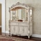 Homeroots 24in X 75in X 106in Antique White Wood Glass Mirror Hutch Buffet 348654 - alternate 6