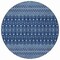 Homeroots 8' Navy Blue And Denim Blue Round Tribal Washable Indoor Outdoor Area Rug 582574 - alternate 4