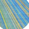 Homeroots 8' Denim Blue Sky Blue And Gold Round Striped Washable Indoor Outdoor Area Rug 614973 - alternate 7