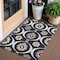 Homeroots 3' X 5' Black Ivory And Taupe Medallion Washable Indoor Outdoor Area Rug 589590 - alternate 1