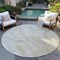 Homeroots 8' Beige And Silver Round Abstract Washable Indoor Outdoor Area Rug 618354 - alternate 9