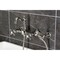 Kingston Brass Two-Handle Wall Mount Bridge Kitchen Faucet with Brass Sprayer, Polished Nickel KS2446AXBS - alternate 6