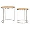 Homeroots Set of Two Natural And Silver Solid Wood And Iron Round Frame Nested Tables 576792 - alternate 8