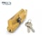 Ecs Hardware Durable Prem Profile Cylinder Single Sided Thumb Turn, Kwikset KW1 Keyway, Keyed Alike, US3, Bright Pol ECSH-EPCR-US3-KW1-KA10 - alternate 3