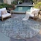 Homeroots 8' Fern Green Round Abstract Washable Indoor Outdoor Area Rug 607868 - alternate 6