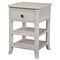 Homeroots 26" Solid Wood and Wood Square One Drawer Nightstand 399268 - alternate 4