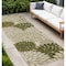 Homeroots 8' Ivory Green And Dark Green Floral Indoor Outdoor Runner Rug 548042 - alternate 8