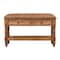 Homeroots 35in Brown Genuine Leather and Solid Wood Upholstered Storage Bench With Cabinet 717480 - alternate 1
