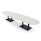 Skutchi Designs Boval Conference Table With Power Unit, 48 in W, 168 in L, Ivory HAR-BOVL-48X168-DOU.BK-K458-NA - alternate 1