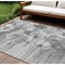 Homeroots 9' X 12' Gray Charcoal And Silver Floral Washable Indoor Outdoor Area Rug 582756 - alternate 1
