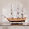 Homeroots 20" Wood Brown Solid Wood Hand Painted 1797 USS Constitution Small Model Boat 401949 - alternate 5