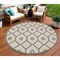 Homeroots 8' Cream And Gray Round Geometric Indoor Outdoor Area Rug 550654 - alternate 5