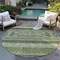 Homeroots 8' Olive Green And Artichoke Green Round Southwestern Washable Indoor Outdoor Area Rug 582838 - alternate 6