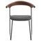 Leisuremod Lyra Collection Modern Chair in Black Walnut Color back and Black Seat LCBW-41BL - alternate 9