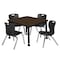 Regency Square Kee Mobile Adjustable Classroom Table W/ 4 Andy Chairs, 30 in W, 30 in L, Neo Walnut TB3030NWAPCBK45BK - alternate 1