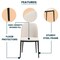 Leisuremod Tule Fabric Dining Side Chair with Powder-Coated Steel Frame, Natural Wood/Beige TCNW18BG - alternate 7