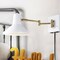 Jonathan Y Hygge 16" Swing Arm 1-Light Modern Midcentury Iron USB Charging Port LED Sconce, White/Brass Gold JYL1302A - alternate 12