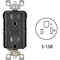Leviton SmartlockPro Self-Test 15A Black Residential Grade Tamper Resistant 5-15R GFCI Outlet R95-GFTR1-0KE - alternate 1
