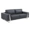 Homeroots 90" Gray Italian Leather Sofa With Silver Legs 491052 - alternate 8