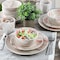 Elama Fine Marble 16 Piece Porcelain Dinnerware Set in Red and Gray EL-FINEMARBLE-RG - alternate 8