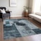 Homeroots 3' X 5' Teal Blue Gray And Charcoal Geometric Washable Indoor Outdoor Area Rug 604342 - alternate 7