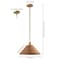 Jonathan Y Hattie 15 in. 1-Light Coastal Bohemian Metal and Woven Rattan LED Pendant Light, Gold Painting/Brown JYL5713A - alternate 10