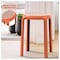 Leisuremod Tresse Stackable Plastic Round Dining Stool with Wicker Seat, Orange TSR13OR - alternate 7