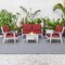 Leisuremod Walbrooke Modern White Patio Conversation With Square Fire Pit & Tank Holder, Red WW-27-20-57-31-R - alternate 6
