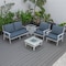Leisuremod Walbrooke White Patio Conversation, Square Fire Pit with Slats Design & Tank Holder, Navy Blue WWS-27-20-57-31-NBU - alternate 7
