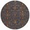 Homeroots 8' Navy Blue Brown And Red Round Floral Washable Indoor Outdoor Area Rug 604603 - alternate 8