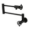 Kingston Brass Wall Mount Pot Filler Faucet with Knurled Handle, Matte Black KS4100RKZ - alternate 1