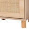 Baxton Studio Maclean Mid-Century Rattan and Natural Brown Finished Wood 1-Door Nightstand 199-12315-ZORO - alternate 6