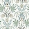 York Wallcoverings Seaside Jacobean Green and Blue Wallpaper MN1910 - alternate 1