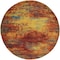 Homeroots 8' Flame Round Abstract Indoor Outdoor Area Rug 572566 - alternate 6