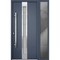 Vdomdoors Steel Door Deux 1717 Gray Graphite Stainless Inserts Single Modern Painted-W50xH80-Right Inswing DEUX1717EXD-GRE-W36+14 x H80-Right-hand Inswing - alternate 5