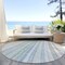 Homeroots 8' Ivory Blue And Green Round Striped Washable Indoor Outdoor Area Rug 614991 - alternate 4