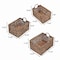 Happimess Quinn Bohemian Cottage Woven Hyacinth Rectangular Storage Baskets with Handles, Brown, 3PK BSK2010B-3SET - alternate 4