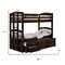 Homeroots Espresso Twin Over Twin Solid Wood Bunk Bed With Trundle And Storage 285935 - alternate 4