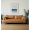 Homeroots 88" Tan Leather Sofa And Toss Pillows With Brown Legs 607329 - alternate 4