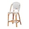 Bali & Pari Genica Classic French Two-Tone Black and White Weaving and Natural Rattan Bar Stool 251-13959-ZORO - alternate 1