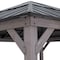 Sunjoy 13 ft. x 15 ft. Cedar Framed Gazebo with Black Steel and Polycarbonate Hip Roof Hardtop A102007651 - alternate 6