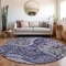 Homeroots 8' Navy Blue Gray And Green Round Floral Medallion Washable Indoor Outdoor Area Rug 603181 - alternate 7