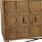 Homeroots 91in Natural Distressed Solid Wood Carved Geometric Sideboard with Six Doors 606290 - alternate 4