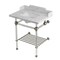 Kingston Brass 30-Inch Carrara Marble Console Sink with Acrylic Legs and Shelf, 8-Inch, 3-Hole LMS30MASQB8 - alternate 1