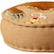 Homeroots 24" Beige and Brown Cotton Round Tiger Print Pouf Ottoman 634166 - alternate 5