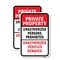 Signmission Private Unauthorized Persons Prohibited Vehicles R, 12'' X 18'' 2 Signs, Heavy Gauge Aluminum, 2PK A-1218-2PACK-24815 - alternate 1